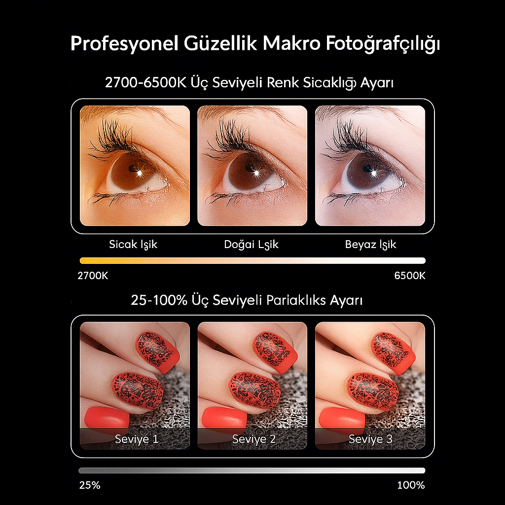 100mm Makro Işıklı Lens Kiti