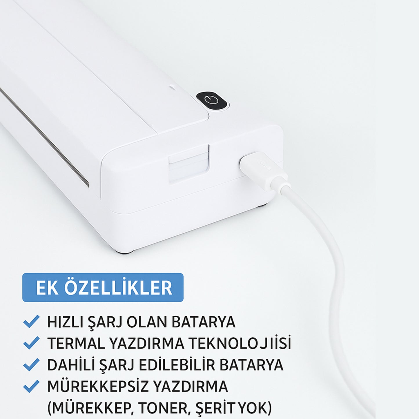 Bluetooth Taşınabilir Kablosuz Yazıcı