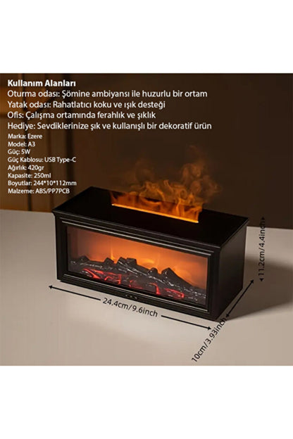 Işıklı Alev Efektli Hava Nemlendirici