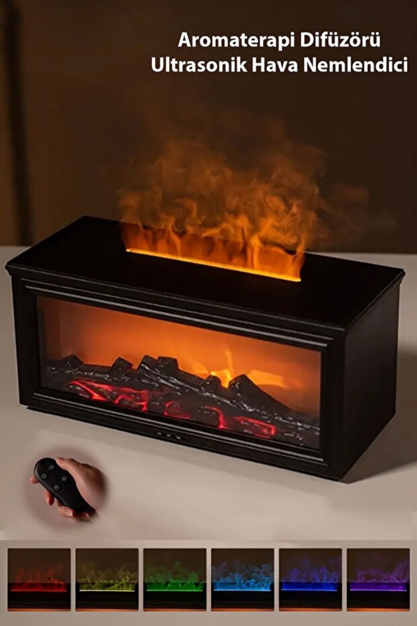 Işıklı Alev Efektli Hava Nemlendirici