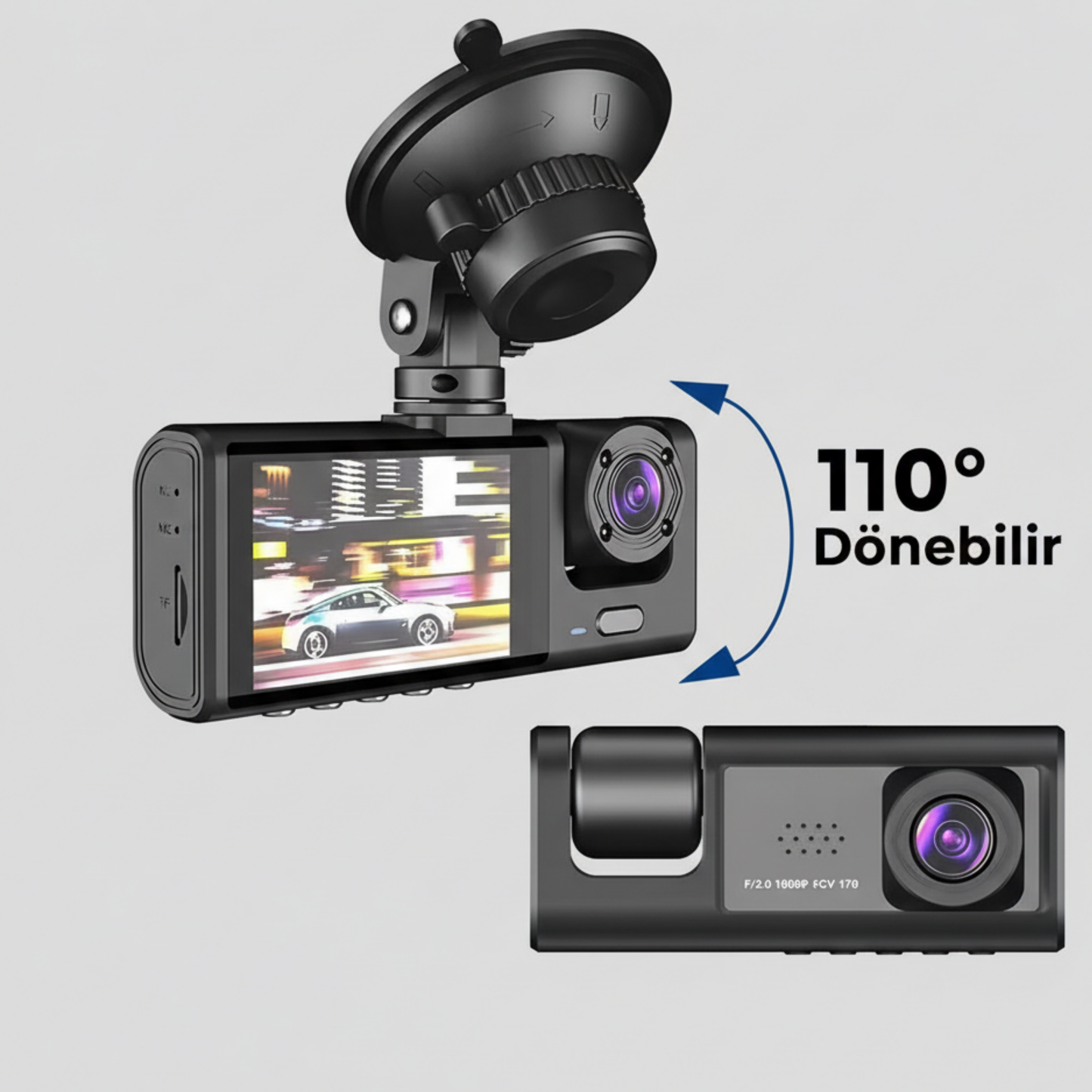 360 Derece Araç İçi Kamera Ekranlı