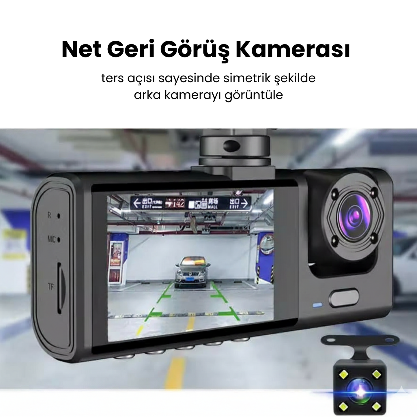 360 Derece Araç İçi Kamera Ekranlı