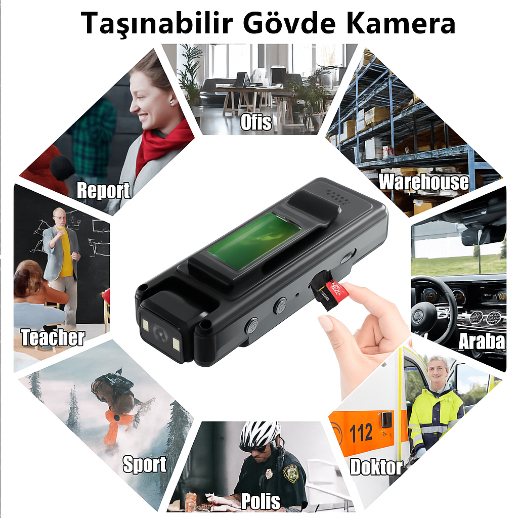 Body Camera  180° Geniş Açı