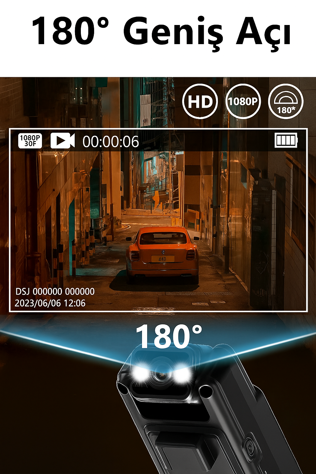 Body Camera  180° Geniş Açı