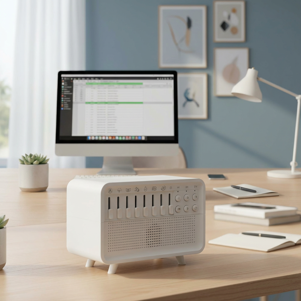 Bluetooth Hoparlörlü Hava Nemlendirici – White Noise & Alev Efekt