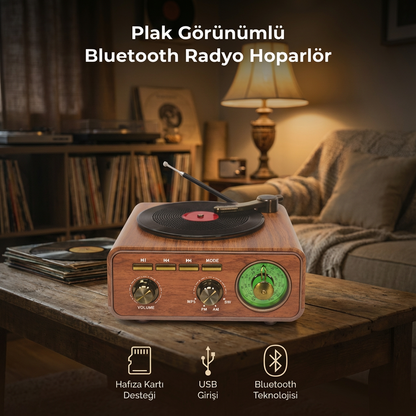 Plak Görünümlü Bluetooth Radyo Hoparlör