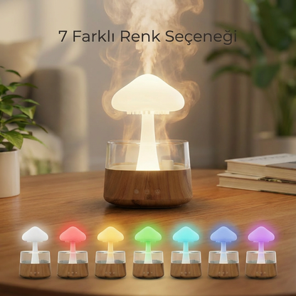 Mantar Tasarımlı Ultrasonik Hava Nemlendirici ve Aroma Difüzörü