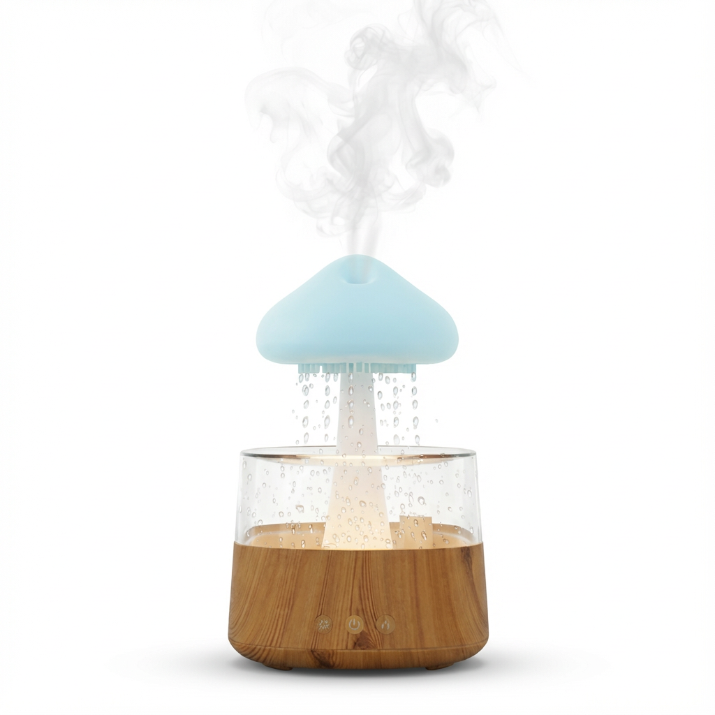 Mantar Tasarımlı Ultrasonik Hava Nemlendirici ve Aroma Difüzörü