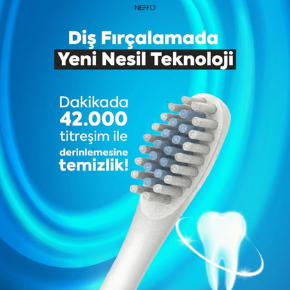 Şarjlı Elektrikli Diş Fırçası – USB Şarjlı, 3+1 Başlık, 6 modlu