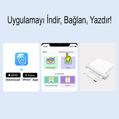 Bluetooth Taşınabilir Kablosuz Yazıcı