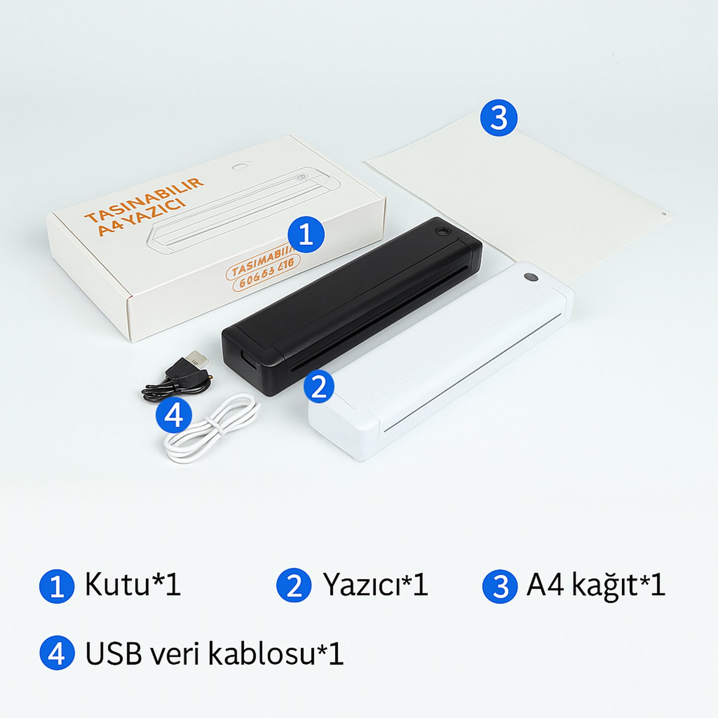 Bluetooth Taşınabilir Kablosuz Yazıcı